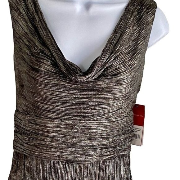 Donna Ricco Sleeveless Maxi Dress Silver Size 8 NEW with Tags - Picture 4 of 14